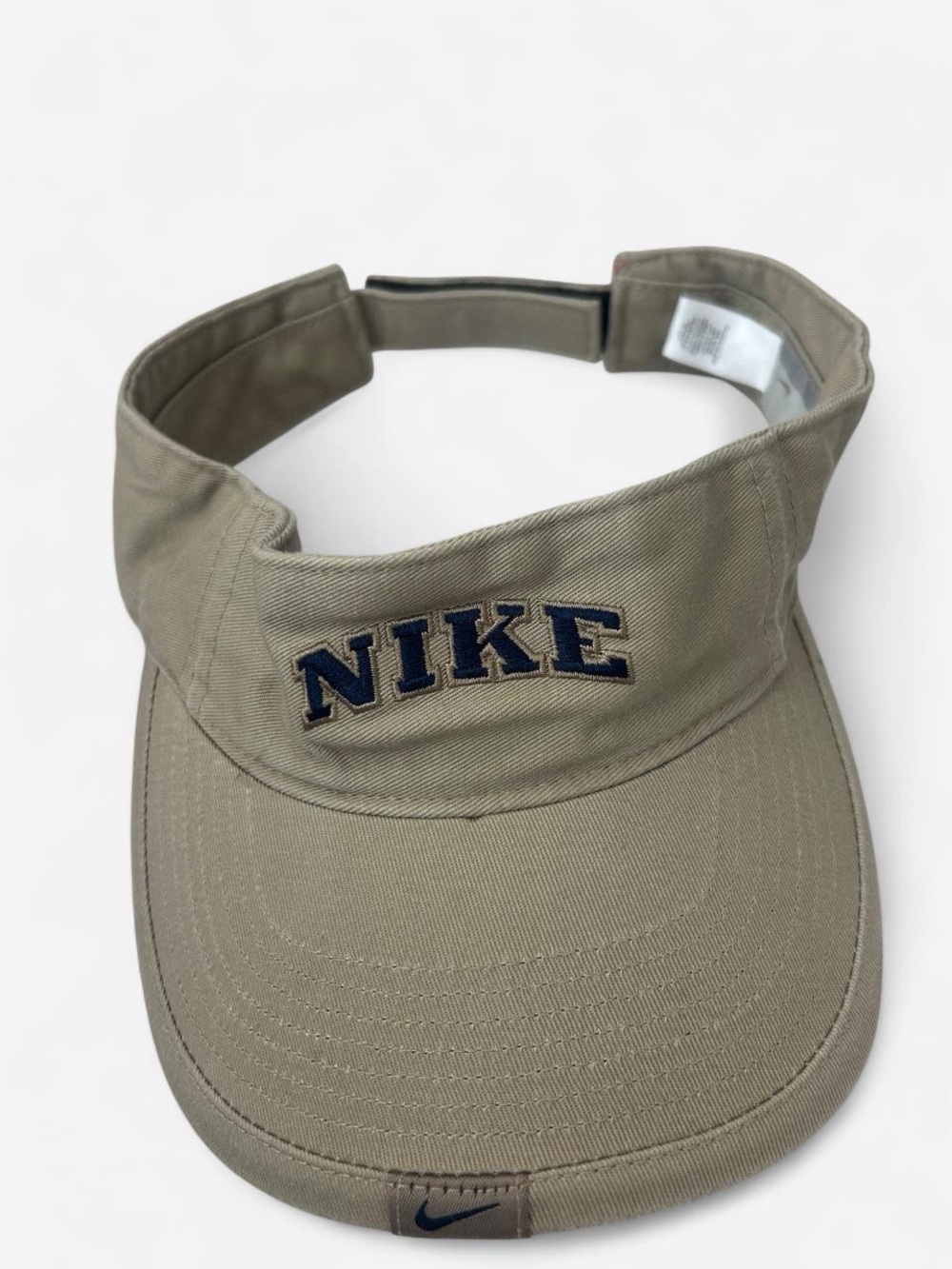 Vintage Nike Silver Tag Khaki Visor with Navy Embroidered Logo - Picture 7 of 7